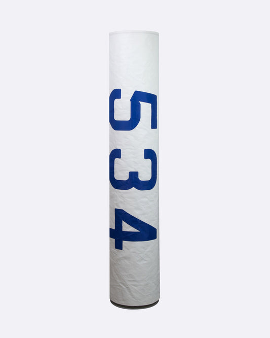 Säulenlampe by 727 Sailbags / Segeltuch weiß / Motiv 534 blau