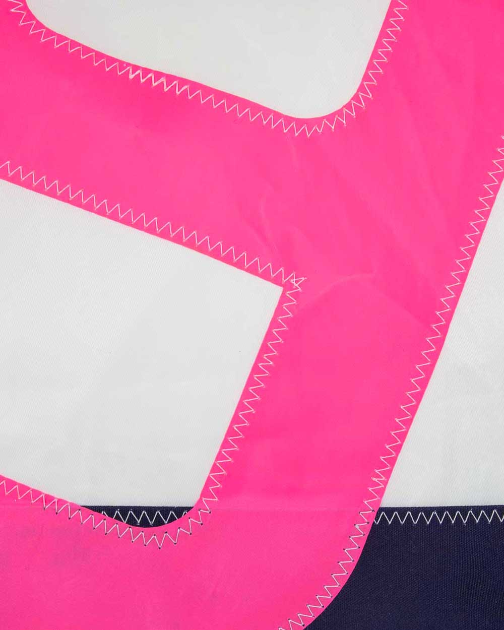 Damen Reisetasche "Carla" by 727 Sailbags / Segeltuch weiß / Boden navy / Motiv 9 pink